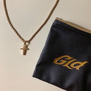 BRAND NEW / Gold Diamond Cross Necklace